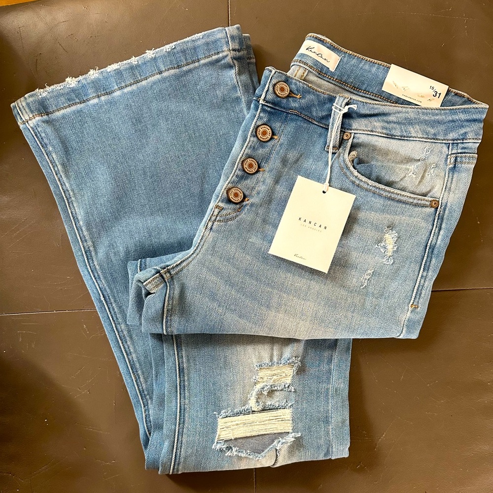 Kancan Distressed Bootcut Jeans NWT